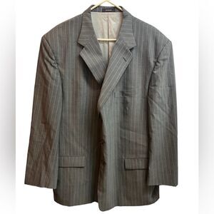 VTG Monsieur by Givenchy Brown Striped Blazer 100% Wool SZ 52L 52 Long